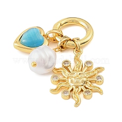 Pendentifs en laiton sertis de micro-pavés de zirconiums cubiques transparents&nbsp;CU-CBA1242-01E-G