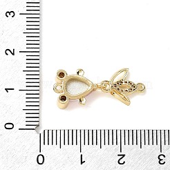 Breloques connecteurs en laiton micro pavé de zircones cubiques transparentes&nbsp;KK-K375-26G-21