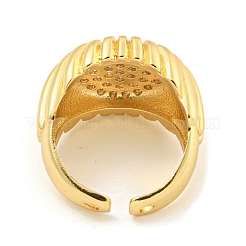 Круглая широко открытая манжета с прозрачным кубическим цирконием RJEW-L121-006G