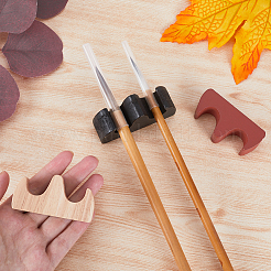 3 шт. 3-х цветный деревянный держатель для кистей для китайской каллиграфии AJEW-GF0007-77