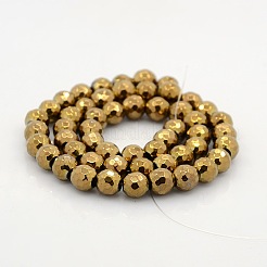 Sfaccettate rotonde perle ematite sintetico non magnetico fili&nbsp;G-P061-73-12mm-R