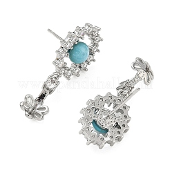 Fornituras de aretes de circonita cúbica con pavé de latón&nbsp;KK-C172-15P