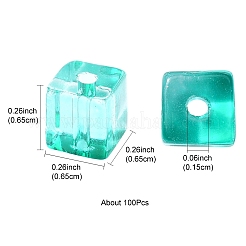 100 Stück Backfarbe transparente Glasperlen&nbsp;DGLA-YW0001-35F