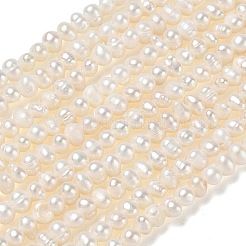 天然養殖淡水パールビーズ連売り  ポテト  ベージュ  3~4mm  穴：0.5mm  約101~102個/連  13.19''（33.5センチメートル）&nbsp;PA-CBAC463-43