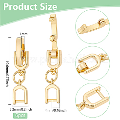 6 шт. латунные застежки для часового ремешка DIY-BC0013-44B-G