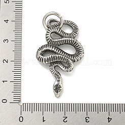 316サージカルステンレスペンダント  丸カン付き  スネークチャーム  アンティークシルバー  38.5x22.5x4.5mm  穴：7mm&nbsp;STAS-E212-115AS-B