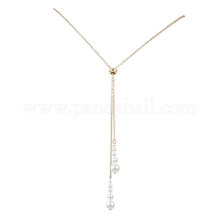 Verstellbare Lariat-Halsketten aus Messingkabel&nbsp;NJEW-TA00229