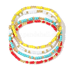 4шт набор из латунных и стеклянных бусин в стиле бохо&nbsp;VZ3169