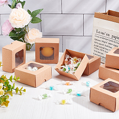 Boîtes-cadeaux de bijoux en carton de papier kraft pliant&nbsp;CON-WH0092-25A