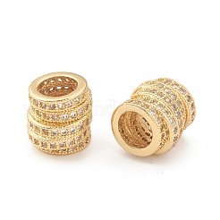 Экологически чистые стойки покрытие латунь микро паве кубический цирконий европейские бусины KK-I698-01G