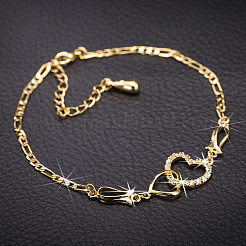 Messing Zirkonia Gliederkette Armbänder&nbsp;BJEW-EE0003-01G