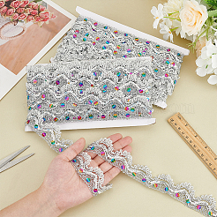 Блестящие треугольные полиэфирные кружевные ленты OCOR-WH0090-64P