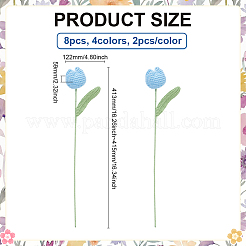 8шт 4-х цветный полиэстер с железной проволокой искусственный цветок тюльпана AJEW-ME0001-26B