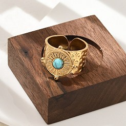 Кольца из натуральной бирюзы&nbsp;LS-RJEW-Q006-01D-G