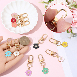 20 шт. 10-х цветная эмалевая подвеска в виде цветка&nbsp;HJEW-SC0002-80