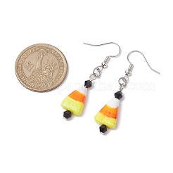 Серьги с подвесками ручной работы в стиле лэмпворк и стеклянные конфеты на Хэллоуин&nbsp;EJEW-JE05871