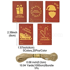 100 шт. прямоугольные бумажные подарочные бирки CDIS-FS0001-19A