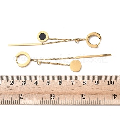 Серьги-кольца с кисточками из нержавеющей стали 304 с кристаллами и стразами EJEW-G453-02G