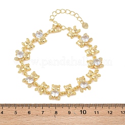 Браслеты-цепочки с микропаве из кубических цирконий из латуни для женщин&nbsp;BJEW-K248-05G-01