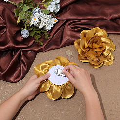 Blumenbroschen aus Polyester&nbsp;JEWB-WH0039-56B