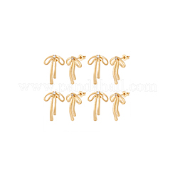 4 пара серег-гвоздиков из латуни с кубическим цирконием для женщин&nbsp;EJEW-BC0001-17G