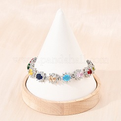 Теннисные браслеты из платиновой латуни с микропаве из кубических цирконий&nbsp;BJEW-B160-15P