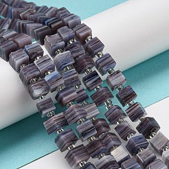 手仕事のランプワークビーズ  ガラススペーサービーズ付き  正方形  ダークスレートブルー  6x6x5~5.5mm  穴：0.9mm  約54~55個/連  15.75~15.94''（40~40.5センチメートル）&nbsp;LAMP-B022-01B