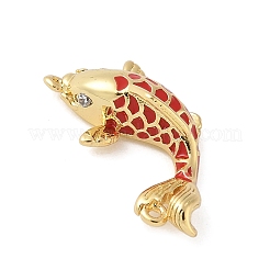 Pendentifs d'émail en laiton &nbsp;KK-B148-12G-01