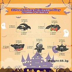 20 Stück 5 Farben Halloween-Legierungs-Email-Anhänger&nbsp;FIND-CJ0002-72