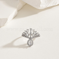 Женские кольца на палец из латуни с микропаве и кубическим цирконием&nbsp;LK0188-8