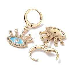 Серьги с подвесками из латуни с покрытием из настоящего 18-каратного золота EJEW-L269-009G-03