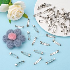 鉄のブローチ2ホールで安全キャッチバーピンをバックピン  プラチナ  25x6x6mm  穴：2mm  ピン：0.8mm&nbsp;X-IFIN-N3292-02