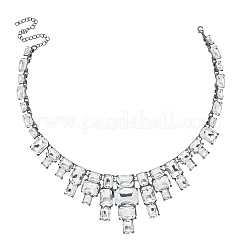 Преувеличенные вечерние ожерелья из цинкового сплава и прозрачного стекла для гламурных мероприятий RT5947