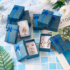 Прямоугольные бумажные подарочные коробки с бантом CON-TAC0010-79B