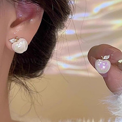 Серьги-гвоздики из пластика в форме яблока&nbsp;FS-WG1EC88-01