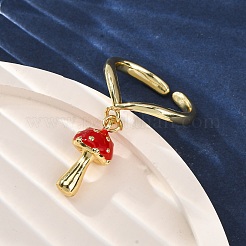 Латунные эмалевые открытые манжеты для женщин RJEW-U057-25G