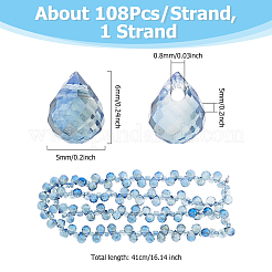 Нити прозрачных стеклянных бусин с гальваническим покрытием EGLA-FI0001-02