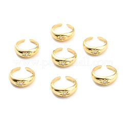 Прозрачное кольцо-кафф с открытым солнцем из кубического циркония для женщин RJEW-C018-14G