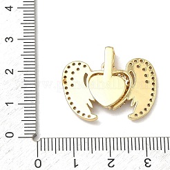 Messing Micro Pave klare Zirkonia Medaillon Anhänger&nbsp;KK-A293-26A-G