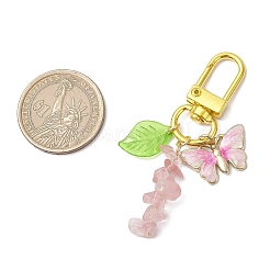 Подвесные украшения из вишневого кварцевого стекла&nbsp;HJEW-JM03258-02