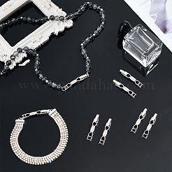 8 pz fermaglio per cinturino per orologio in ottone con fiocco e zirconi cubici trasparenti&nbsp;ZIRC-PH0001-55P