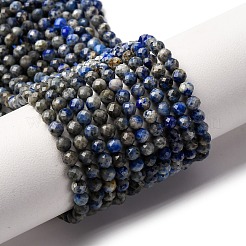 Нитки бусины из натурального ляписа-лазури G-L629-B01-3mm-04