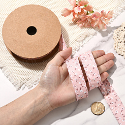 1 рулон полиэстеровых лент с цветочным принтом SRIB-CY0001-11