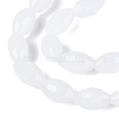 Abalorios de vidrio jade de imitación hebras&nbsp;GLAA-N071-01A-B01