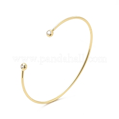 Прозрачный кубический цирконий открытый браслет-манжета BJEW-G663-03G