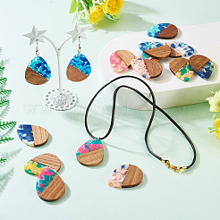 16 шт. подвески из 8-х цветов из смолы и ореха RESI-TA0003-95