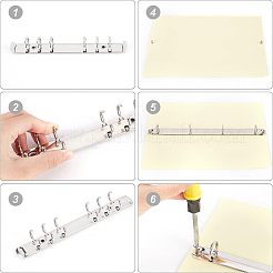 Углеродистая сталь 6 кольцо и 4 кольца для книг с отрывными листами с шарнирным зажимом FIND-NB0002-38