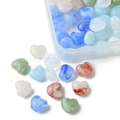 60шт 6 цвета непрозрачные акриловые бусины MACR-FS0001-69