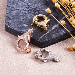 Латунные микро проложить кубического циркония когтя омара застежками ZIRC-TA0001-12