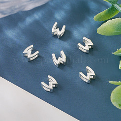 6 pieza de 925 cuentas iniciales huecas de plata esterlina&nbsp;STER-TA0001-53W